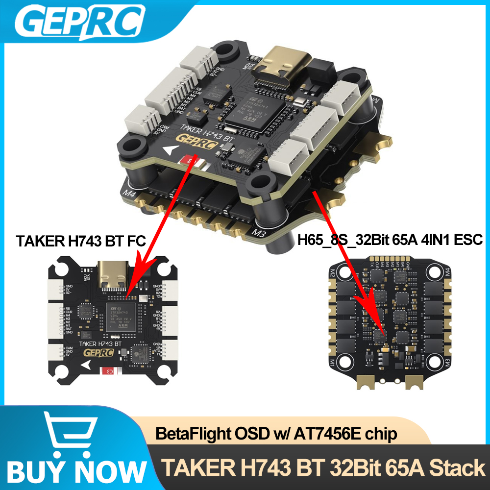 GEPRC TAKER H743 BT 32Bit 65A  – обзор и цена Drone Racing Flight Controller