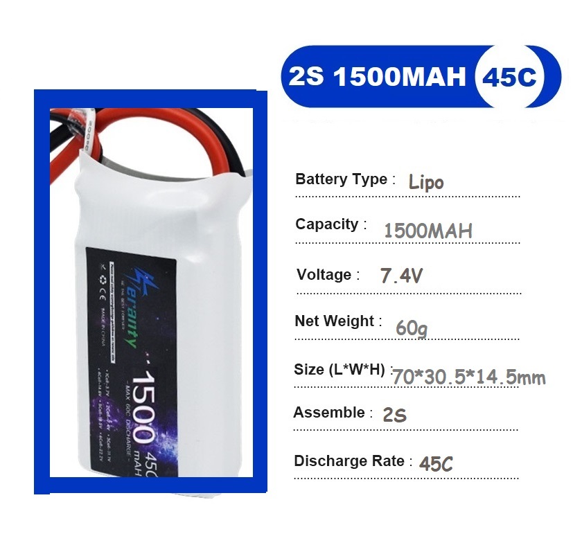 2 шт. 7,4 В Lipo 2S аккумулято – обзор и цена Drone Racing Battery